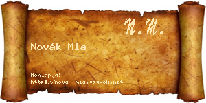 Novák Mia névjegykártya
