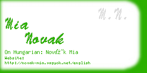 mia novak business card